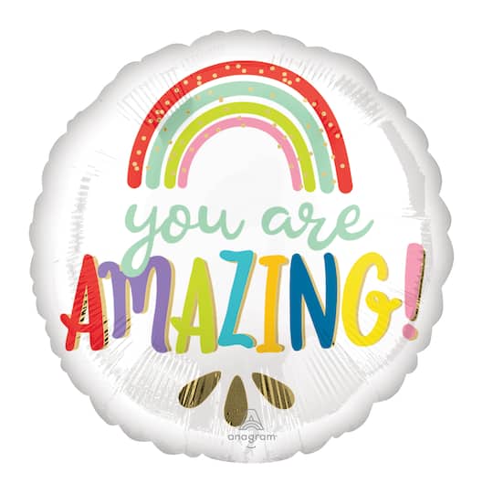 Michaels, 17" You Are Amazing Rainbow Foil Balloon – Category: Foil Balloons